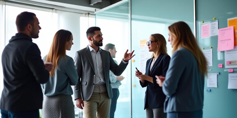 C-Suite team collaborating around a modern conference table