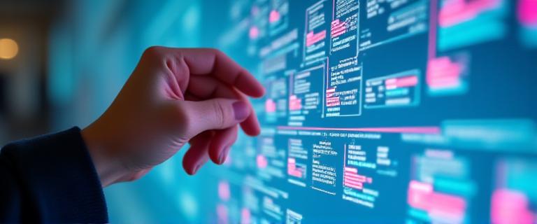 Close up of a strategy session on a digital whiteboard